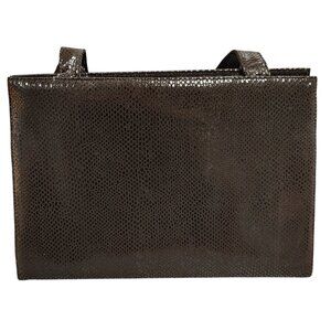 BRUNO MAGLI Double Handle Purse Shoulder Bag Brown Snake Print Made in Italy